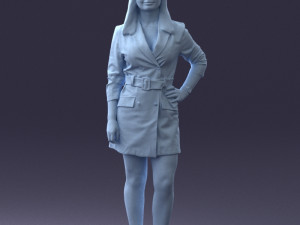 woman in casual 0122-3 3d print ready Model Cetak 3D