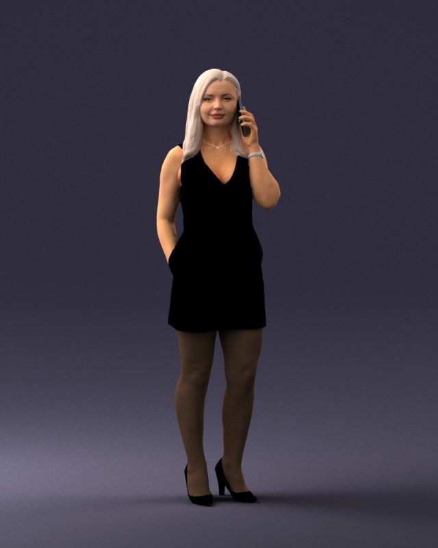 woman with smartphone 0122-2 3d print ready Modelo de Impressão 3D .c4d .max .obj .3ds .fbx .stl .blend 