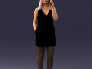 woman with smartphone 0122-2 3d print ready Modelo de Impressão 3D