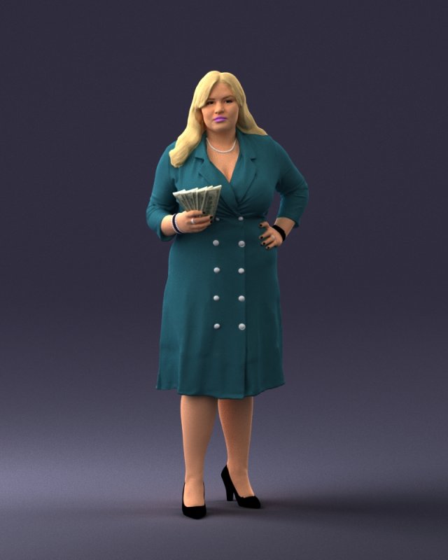rich woman 0122-1 3d print ready 3D Print Model .c4d .max .obj .3ds .fbx .stl .blend