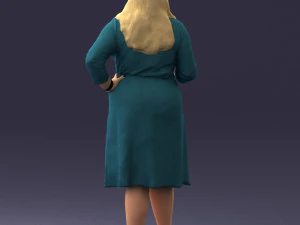 000332 Confident Woman with Money 0122 3dp 3D Print Model