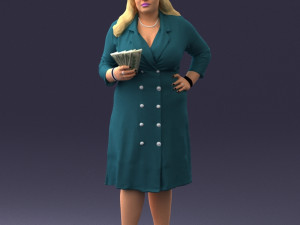 rich woman 0122-1 3d print ready 3D Print Model