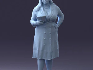 000332 Confident Woman with Money 0122 3dp 3D Print Model