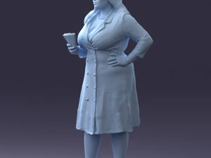 000332 Confident Woman with Money 0122 3dp 3D Print Model