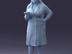 000332 Confident Woman with Money 0122 3dp 3D Print Model