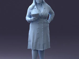 000332 Confident Woman with Money 0122 3dp 3D Print Model