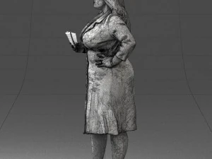 000332 Confident Woman with Money 0122 3dp 3D Print Model