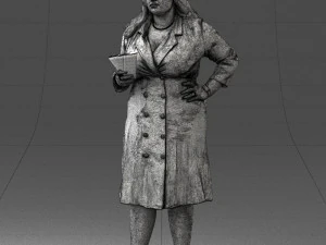 000332 Confident Woman with Money 0122 3dp 3D Print Model