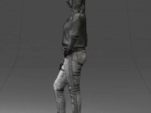 000238 Young Woman in Pink Sweater and Black Pants 1224 3dp 3D Print Model