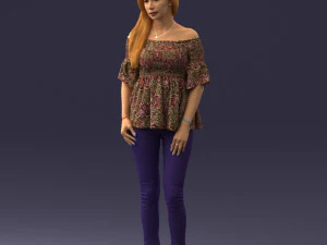 000270 Young Woman in Blouse and Heels 0613 3dp 3D Print Model