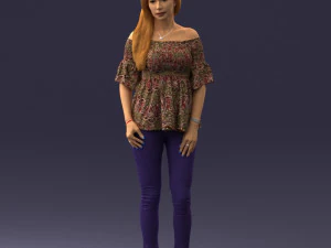 000270 Young Woman in Blouse and Heels 0613 3dp 3D Print Model