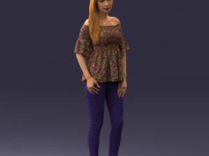 000270 Young Woman in Blouse and Heels 0613 3dp 3D Print Model
