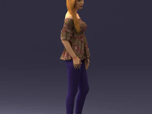 000270 Young Woman in Blouse and Heels 0613 3dp 3D Print Model
