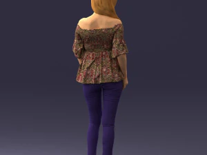 000270 Young Woman in Blouse and Heels 0613 3dp 3D Print Model