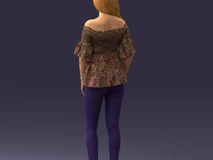 000270 Young Woman in Blouse and Heels 0613 3dp 3D Print Model
