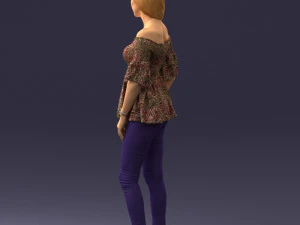 000270 Young Woman in Blouse and Heels 0613 3dp 3D Print Model