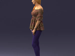 000270 Young Woman in Blouse and Heels 0613 3dp 3D Print Model