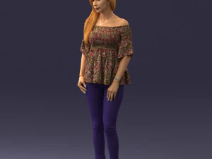 000270 Young Woman in Blouse and Heels 0613 3dp 3D Print Model