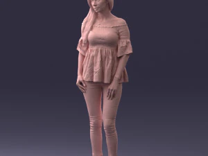 000270 Young Woman in Blouse and Heels 0613 3dp 3D Print Model