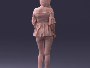 000270 Young Woman in Blouse and Heels 0613 3dp 3D Print Model