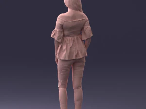 000270 Young Woman in Blouse and Heels 0613 3dp 3D Print Model