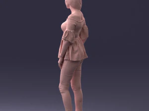 000270 Young Woman in Blouse and Heels 0613 3dp 3D Print Model