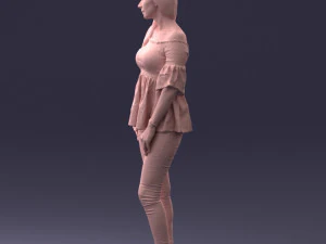 000270 Young Woman in Blouse and Heels 0613 3dp 3D Print Model