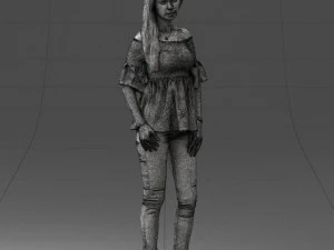 000270 Young Woman in Blouse and Heels 0613 3dp 3D Print Model