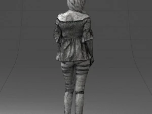 000270 Young Woman in Blouse and Heels 0613 3dp 3D Print Model