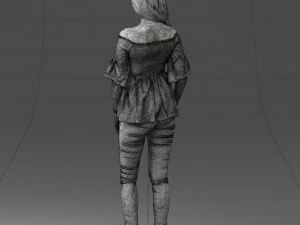 000270 Young Woman in Blouse and Heels 0613 3dp 3D Print Model