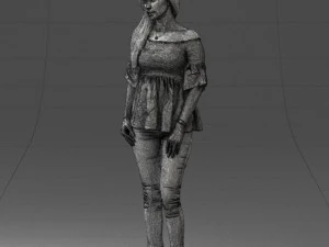000270 Young Woman in Blouse and Heels 0613 3dp 3D Print Model