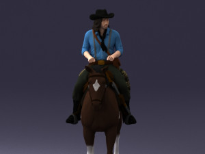 horse cowboy 0127 3d print ready 3D 打印模型