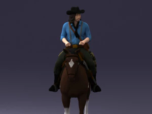 000335 Cowboy on Horseback 0127 3dp 3D Print Model
