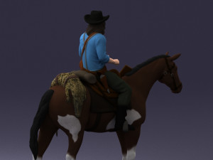 horse cowboy 0127 3d print ready 3D 打印模型
