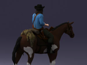 000335 Cowboy on Horseback 0127 3dp 3D Print Model
