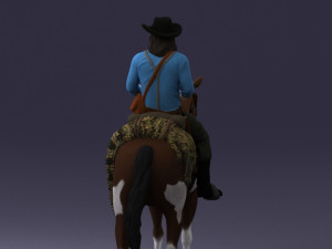 horse cowboy 0127 3d print ready 3D 打印模型