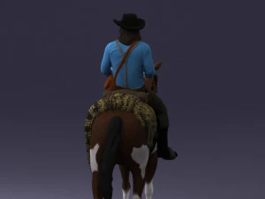 000335 Cowboy on Horseback 0127 3dp 3D Print Model