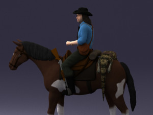 horse cowboy 0127 3d print ready 3D 打印模型