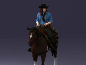 000335 Cowboy on Horseback 0127 3dp 3D Print Model