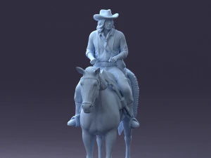000335 Cowboy on Horseback 0127 3dp 3D Print Model