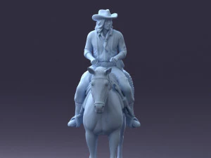 000335 Cowboy on Horseback 0127 3dp 3D Print Model