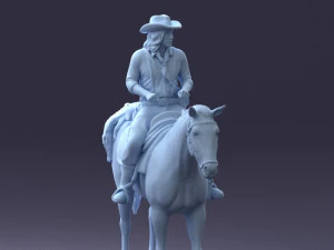 000335 Cowboy on Horseback 0127 3dp 3D Print Model
