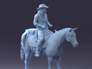 000335 Cowboy on Horseback 0127 3dp 3D Print Model