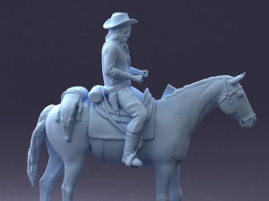 000335 Cowboy on Horseback 0127 3dp 3D Print Model