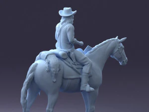 000335 Cowboy on Horseback 0127 3dp 3D Print Model