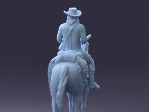 000335 Cowboy on Horseback 0127 3dp 3D Print Model