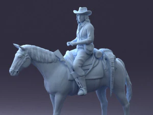 000335 Cowboy on Horseback 0127 3dp 3D Print Model