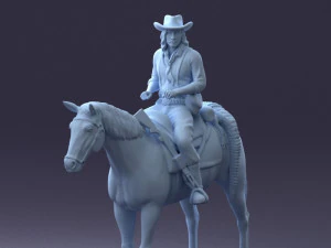 000335 Cowboy on Horseback 0127 3dp 3D Print Model