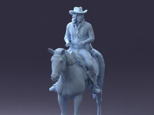 000335 Cowboy on Horseback 0127 3dp 3D Print Model