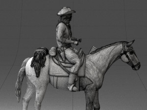 horse cowboy 0127 3d print ready 3D 打印模型